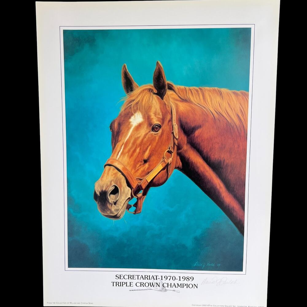 SECRETARIAT 1970-1989 Triple Crown Champion Signed by Artist David J. Pavlak
